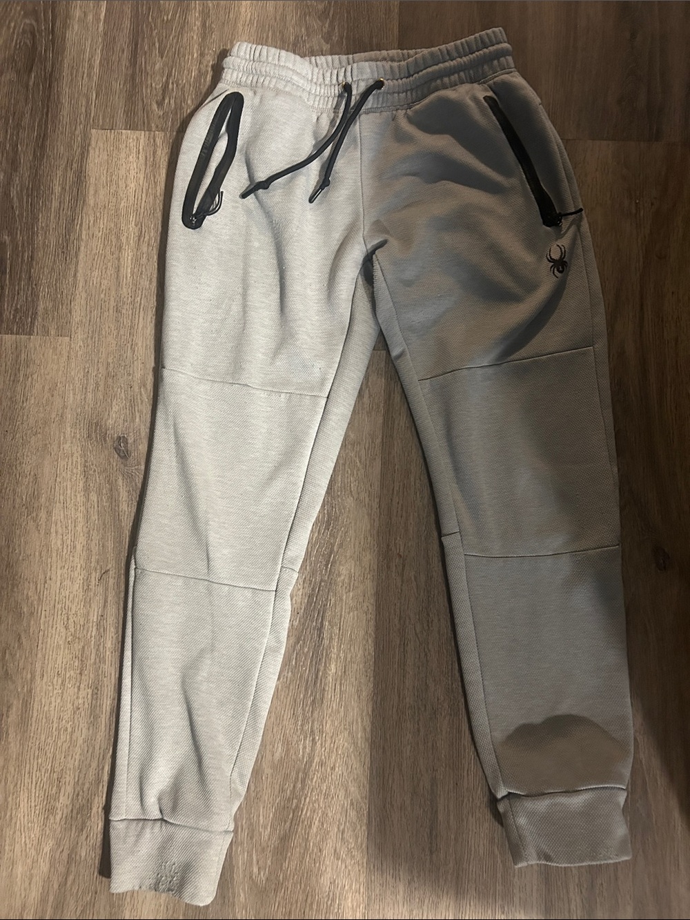 Spyder Gray and Black Activewear Pullover with Red Logo Accent